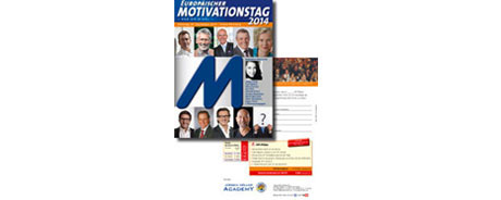 Entwurf Eventprospekt Motivationstag 2014 für Jürgen Höller Academy