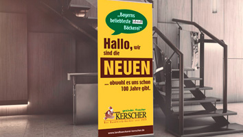 Gestaltung und Produktion RollUp Bäckerei Kerscher - M&W Werbeagentur Eging/Passau