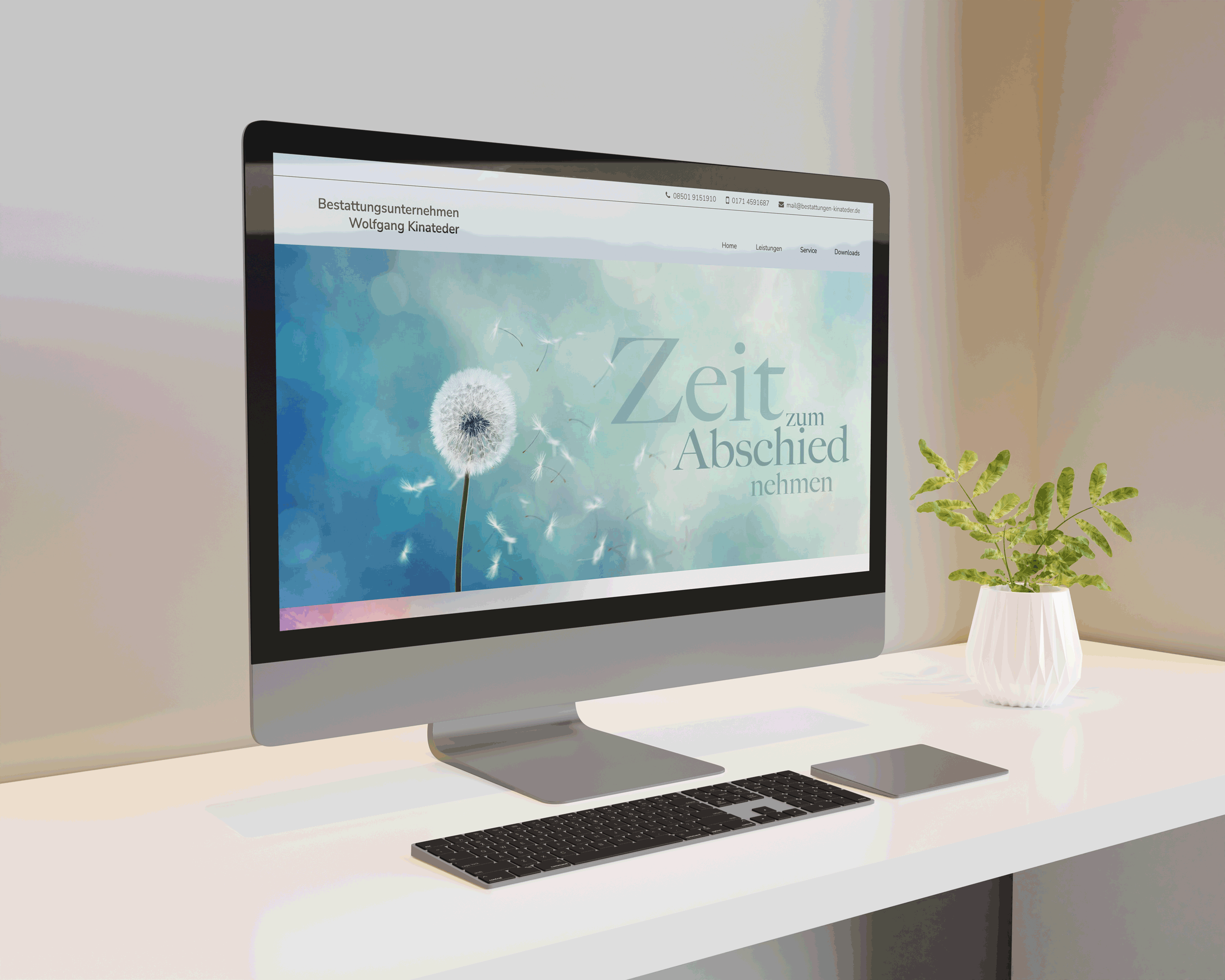 Design und Programmierung Website Bestattungsunternehmen Kinateder  - M&W Werbeagentur Eging/Passau